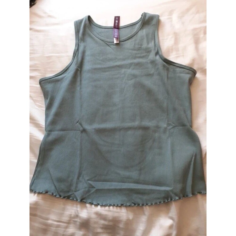 Adore Me 2X cotton modal spandex blue green tank top new nwt